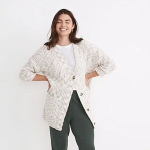 MADEWELL Cowen Cardigan Sweater In Space-Dye Cloud